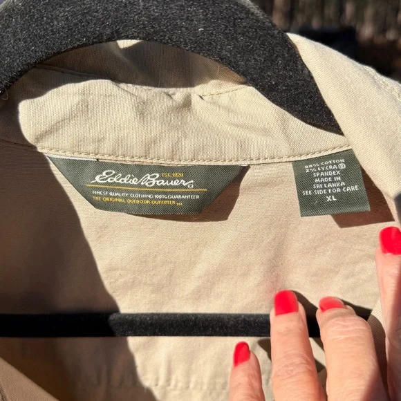 EUC Eddie Bauer Khaki Utility Jacket Size XL - Picture 5 of 6